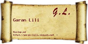Garan Lili névjegykártya